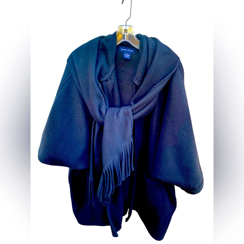 Preston & York Women’s Plus size/one size/poncho jacket shawl//black/FAB